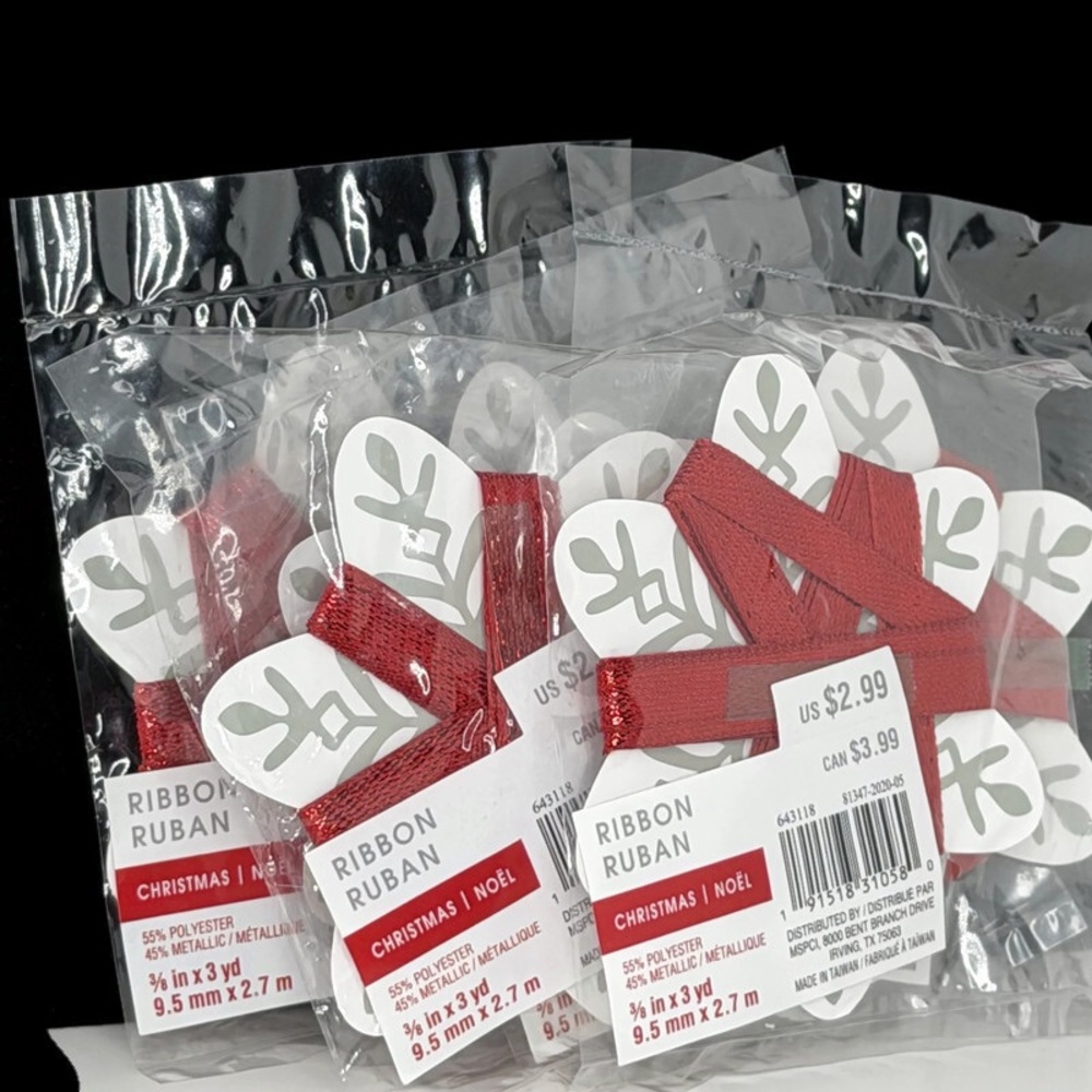 NWT Red Ribbon Lot 3/8” Wide